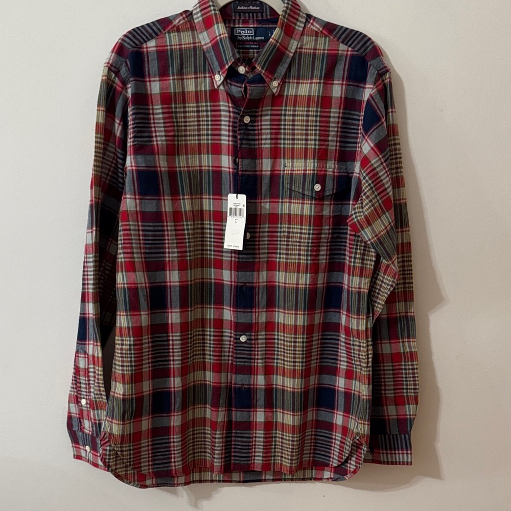 Polo Ralph Lauren Red and Blue Plaid Shirt